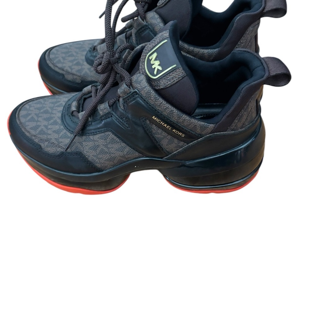 Michael Kors Kids Sneakers - Black and Brown with orange trim - Picture 2 of 4